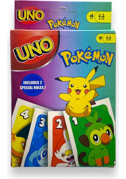 Uno Pokemon Kartları (Özel Kural Içerir) 2-10 Oyuncu