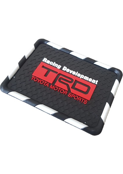 Kaydırmaz Silikonlu Ped Araç Göğüs Torpido Ev Ofis Çok Amaçlı Trd Racing Damalı Desen 18CM x 13,5cm