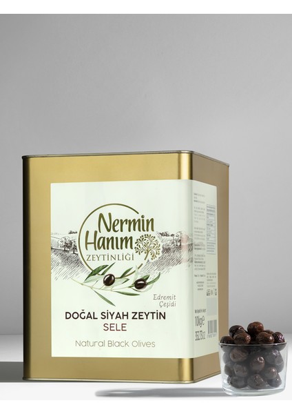 Nermin Hanım Zeytinliği Edremit Siyah Sele (Çevirme) Zeytin (10 Kg)