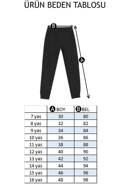 Erkek Çocuk Kargo Pantolon Kanvas Likralı Cepli