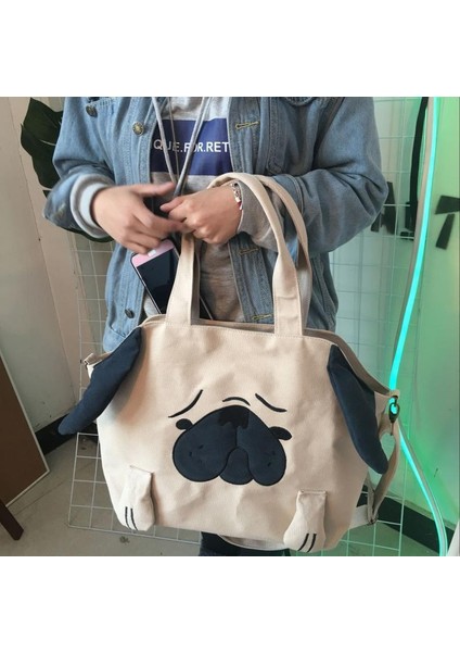 Harpy Köpek Sevimli Hayvan Şekli Kalınlaşmış Tuval Omuz Debriyaj Messenger Çanta (Yurt Dışından) modelleri