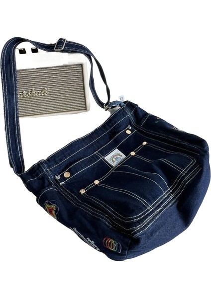 Rahat Işlemeli Yıkanmış Messenger Denim Tote Çanta Kadınlar Için Çok Yönlü Kanvas Çanta (Yurt Dışından) fiyatları
