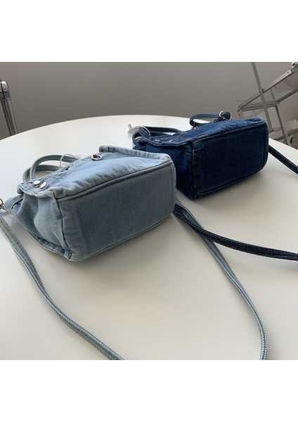 Japonya ve Güney Kore Nefis Mini Denim Çanta El Omuz Tote Çanta Kadın Messenger Çanta (Yurt Dışından) fırsatları