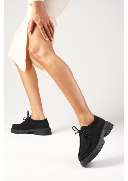 Hope Siyah Renk Kalın Tabanlı Kadın Loafer Ayakkabı fiyatları