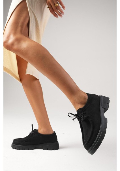 Hope Siyah Renk Kalın Tabanlı Kadın Loafer Ayakkabı fırsatları