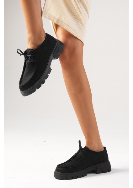 Hope Siyah Renk Kalın Tabanlı Kadın Loafer Ayakkabı indirimleri