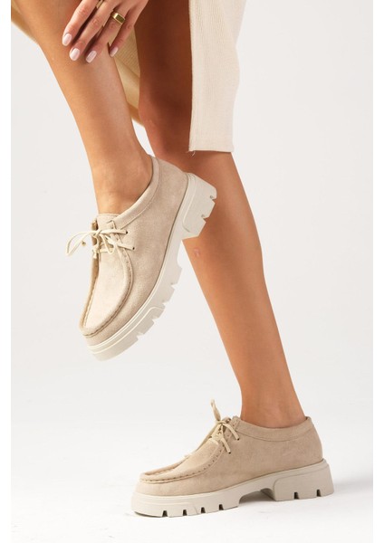 Hope Bej Renk Kalın Tabanlı Kadın Loafer Ayakkabı fiyatları