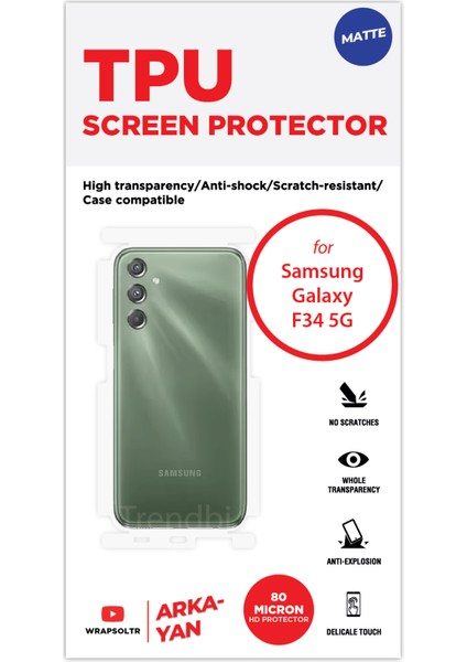 Samsung Galaxy F34 5g Mat Arka ve Yan Koruyucu Tpu Film fiyatları