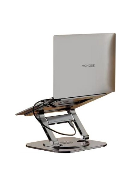 360° Dönebilen Laptop Standı Dahili Hub 3x USB ,1x Type C Girişli Laptop Notebook Standı