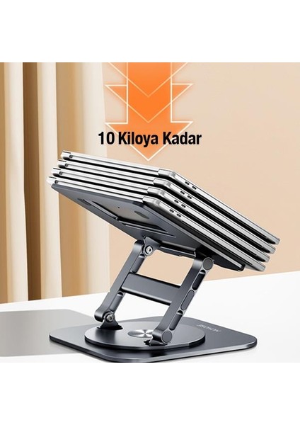 360° Dönebilen Laptop Standı Dahili Hub 3x USB ,1x Type C Girişli Laptop Notebook Standı