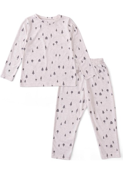 Bebek ve Çocuk Pijama Takımı Çam Ormanı Bej
