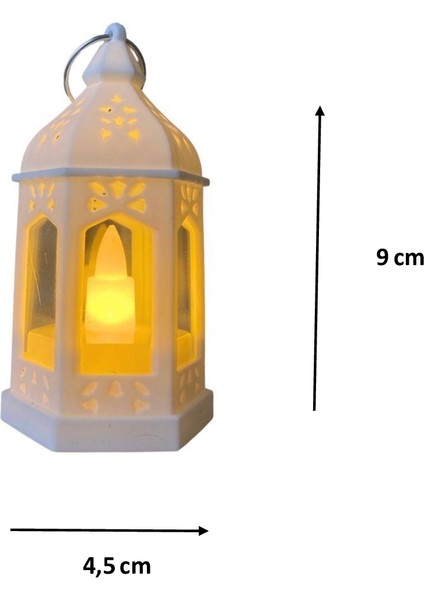 LED Işıklı Dekoratif Fener 6 Adet 9x4,5 cm
