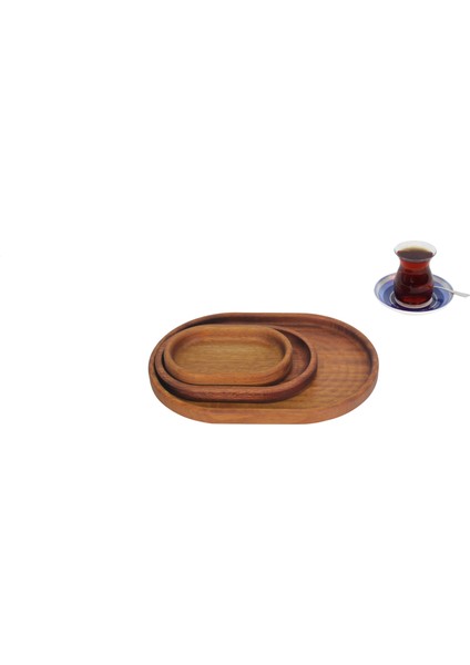Ahşap 3'lü Çerezlik ve Sunumluk GİA01026