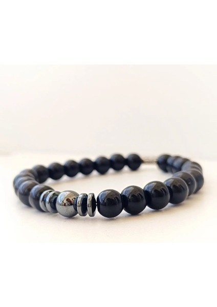 Oniks (Hematit) Detaylı 8 mm Bileklik fırsatları