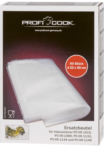 Profi Cook Orijinal Proficook Vakumlu Yedek Torba 50 Adet 22 x 30 cm