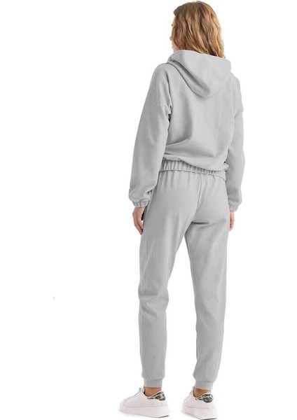 Kadın Kapüşonlu Gri Sweatshirt 60322 modelleri