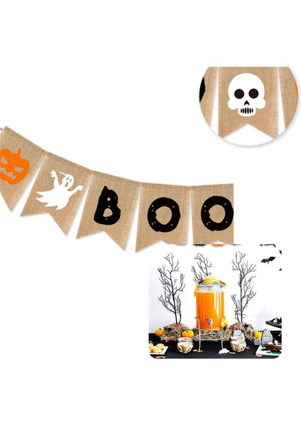 Boo Banner Korkunç Cadılar Bayramı Dekorasyonu, Cadılar Bayramı Partisi Süslemeleri (Yurt Dışından)
