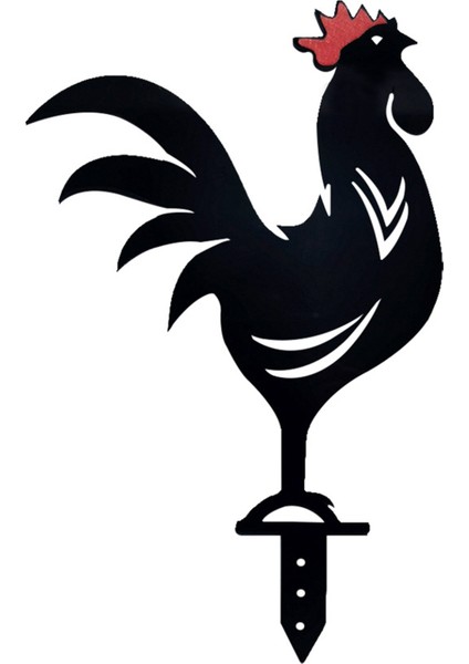 Tavuk Yard Sanat Ev Açık Bahçe Çim Dekor Akrilik Siyah - D (Yurt Dışından)