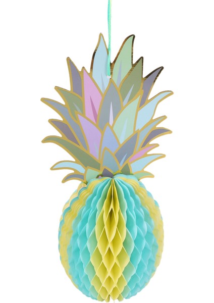 Renk Ananas Şekilli Kağıt Petek Topları Masa 3 Parça (Yurt Dışından)