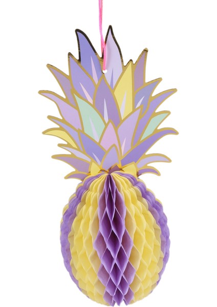 Renk Ananas Şekilli Kağıt Petek Topları Masa 3 Parça (Yurt Dışından)
