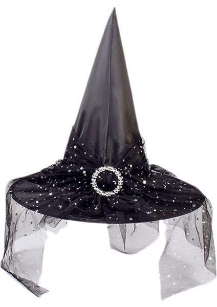 Cadılar Bayramı Dekorasyon Sahne Cadı Şapkası Cadı Headdress (Siyah) (Yurt Dışından)