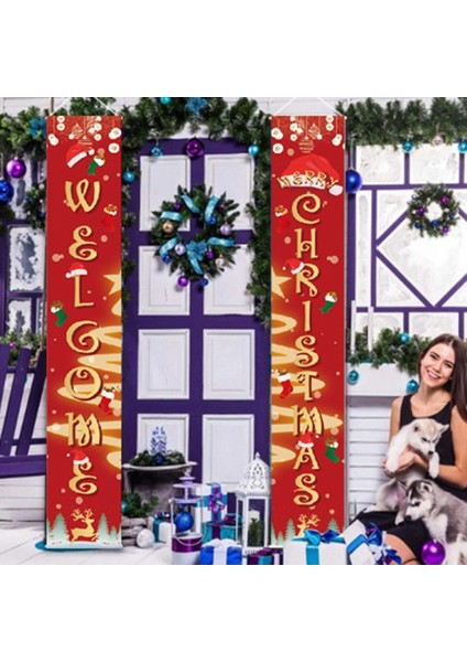 Noel Antitetik Beyit Dıy Süslemeleri Bayraklar Noel Kapı Bayrakları (Yurt Dışından)