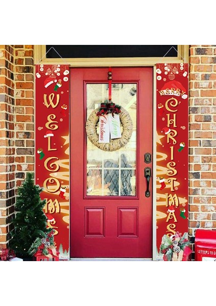 Noel Antitetik Beyit Dıy Süslemeleri Bayraklar Noel Kapı Bayrakları (Yurt Dışından)