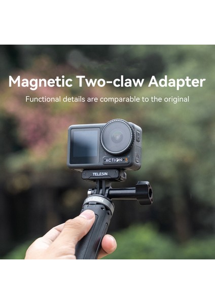 Djı Osmo Action 3 Adaptörü Için Telesın Manyetik Iki Pençe Adaptörü (Yurt Dışından)
