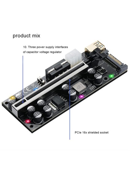2set Pcı-E 1x - 16X Grafik Kartı Uzatma Kablosu V009S Pro (Yurt Dışından) fiyatları