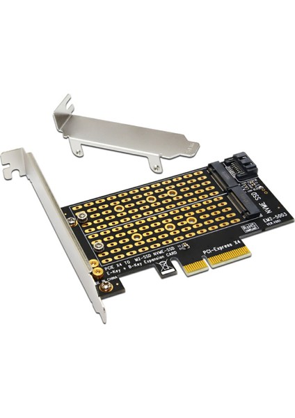Pcı-E X4 Adaptör Kartı Desteği M-Key Nvme B-Key Sata SSD Adaptör Kartı (Yurt Dışından)