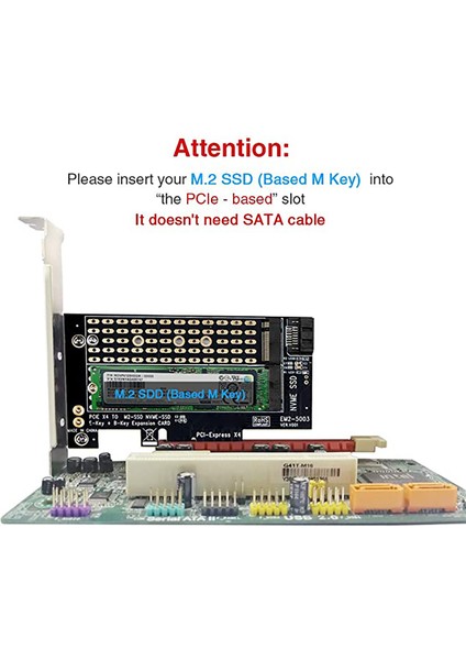 Pcı-E X4 Adaptör Kartı Desteği M-Key Nvme B-Key Sata SSD Adaptör Kartı (Yurt Dışından) indirimleri