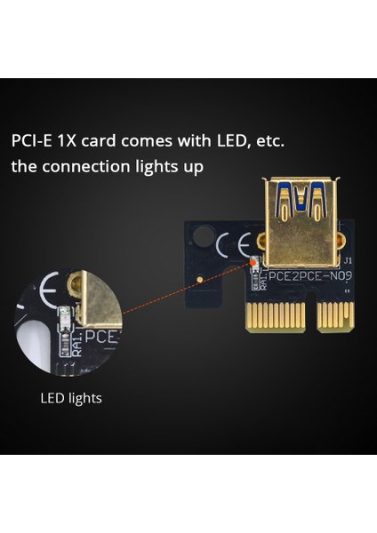 Pcıe 1x Ila 16X Adaptör Kartı Btc Miner Siyah Için Usb3.0 Adaptör Kartı (Yurt Dışından)