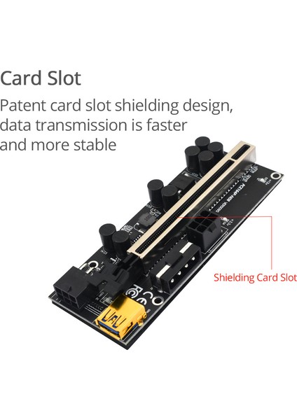 Pcıe 1x Ila 16X Adaptör Kartı Btc Miner Siyah Için Usb3.0 Adaptör Kartı (Yurt Dışından)