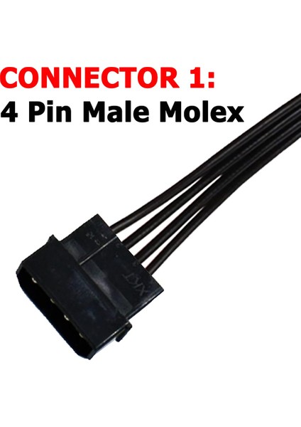 Molex Ide 4 Pin Erkek - 15 Pin Dişi Sata Güç Dönüştürücü, 2'li Paket (Yurt Dışından)