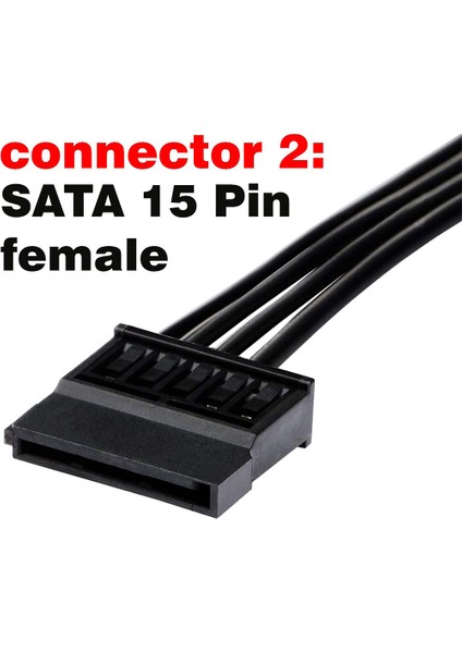 Molex Ide 4 Pin Erkek - 15 Pin Dişi Sata Güç Dönüştürücü, 2'li Paket (Yurt Dışından)
