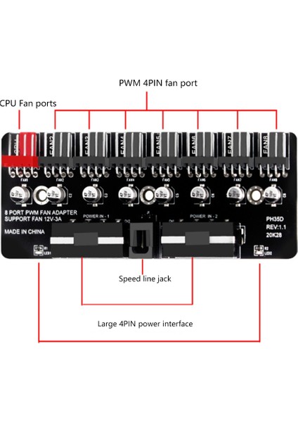 Masaüstü Için Pwm Fan Hub Cpu Şasi Fan Valisi 12V 4pin Arayüzü (Yurt Dışından)