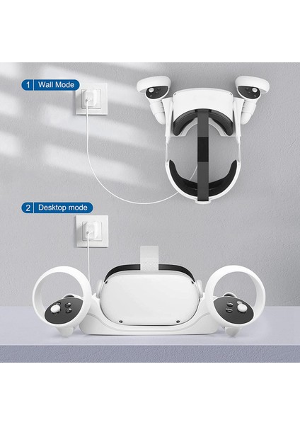 Oculus Quest 2 Şarj Ünitesi Için Vr Standı Duvara Montaj Standı Şarj Cihazı (Yurt Dışından)