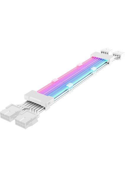 Pc Kasası Psu Uzatma Argb Kablosu Atx 2X8PIN Pcı-E Gpu Neon Renkli Çizgi (Yurt Dışından)