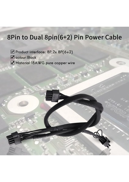 Psu 8pin - Çift 8pin(6+2) Pin Pcıe Modüler Güç Kaynağı Kablosu (Yurt Dışından)