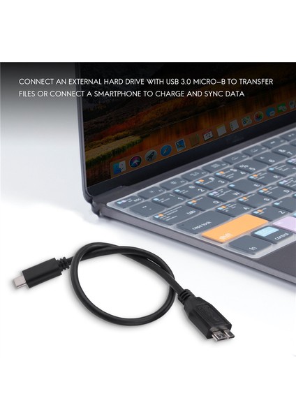 Tablet Telefon Için USB Tip-C Erkek - USB 3.0 Mikro-B Erkek Veri Kablosu (Yurt Dışından)
