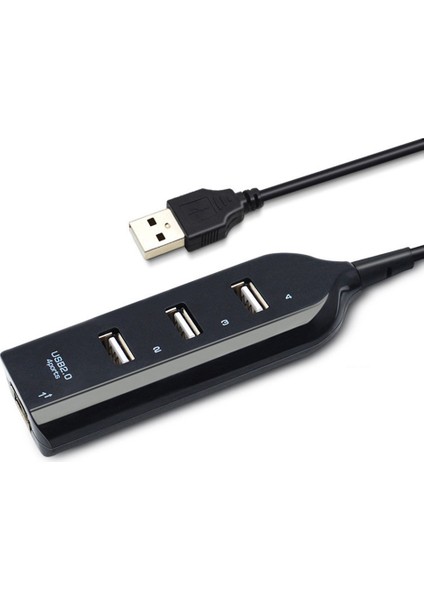 Dizüstü Bilgisayar Alıcısı Bilgisayar Aksesuarları Için 4 Bağlantı Noktalı USB Hub Adaptörü Siyah (Yurt Dışından)