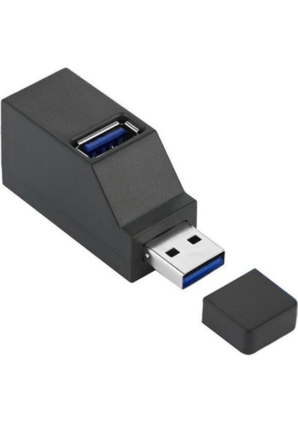 Taşınabilir Çoklu Arayüz Hub Ayırıcı Usb3.0 Yüksek Hızlı Hub Siyah (Yurt Dışından)