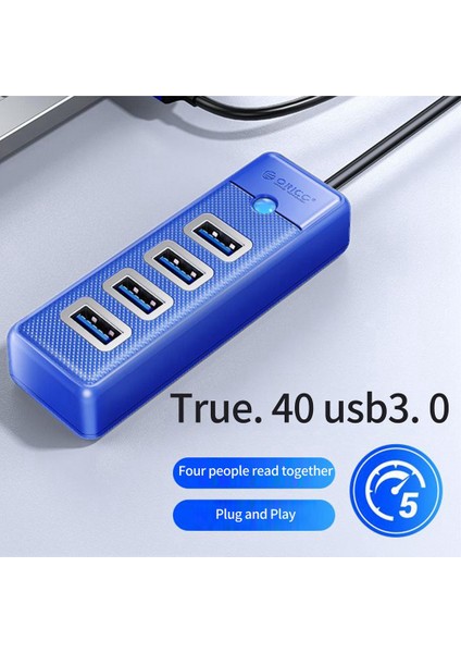 Orıco 4 Bağlantı Noktalı USB 3.0 Hub 5 Gbps Yüksek Hızlı Ayırıcı Otg Adaptör Siyah (Yurt Dışından)