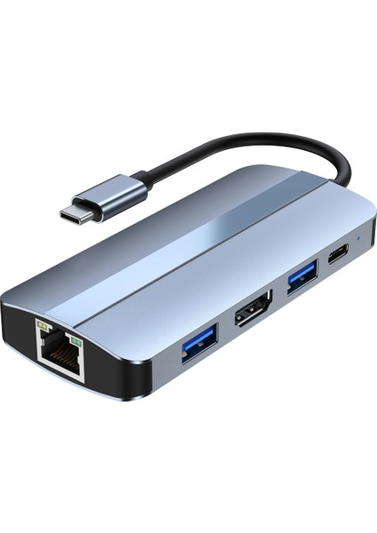 RJ45 Tf Kart Okuyuculu USB C Hub 8'i 1 Arada Tip C 3.1 - 4K Adaptör (Yurt Dışından)