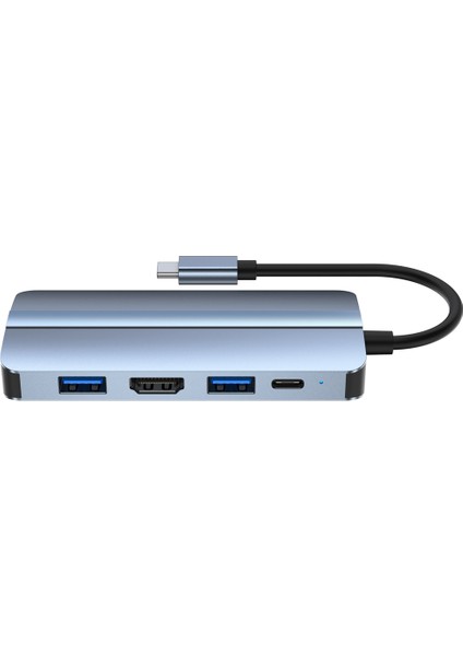 RJ45 Tf Kart Okuyuculu USB C Hub 8'i 1 Arada Tip C 3.1 - 4K Adaptör (Yurt Dışından)