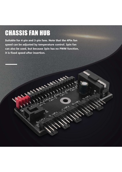 10 Port Pc Şasi Fan Hub Cpu Soğutma Hub 12V 4 Pinli Fan Pwm Hub (Yurt Dışından)