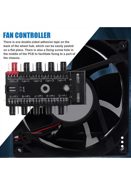10 Port Pc Şasi Fan Hub Cpu Soğutma Hub 12V 4 Pinli Fan Pwm Hub (Yurt Dışından)