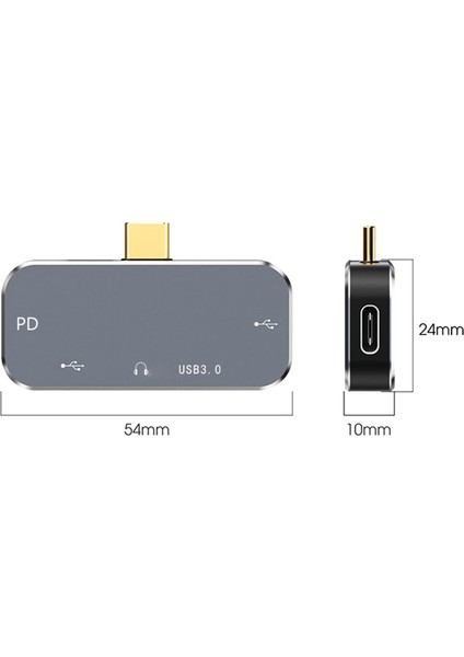 Tipi Hub 5'i 1 Arada Adaptör Şarj Cihazı Usb3.0 Genişletici Bilgisayar Ayırıcı (Yurt Dışından)