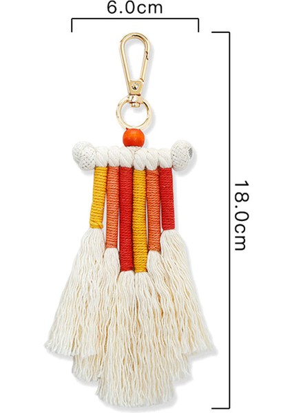 Boho Gökkuşağı Anahtarlık, Araba Anahtarı Çanta Çanta Charm Hediye Için Püsküllü, B (Yurt Dışından)