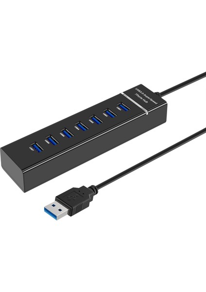 USB Hub, 7 Bağlantı Noktalı USB 3.0 Hub LED Taşınabilir Yüksek Hızlı (Yurt Dışından)